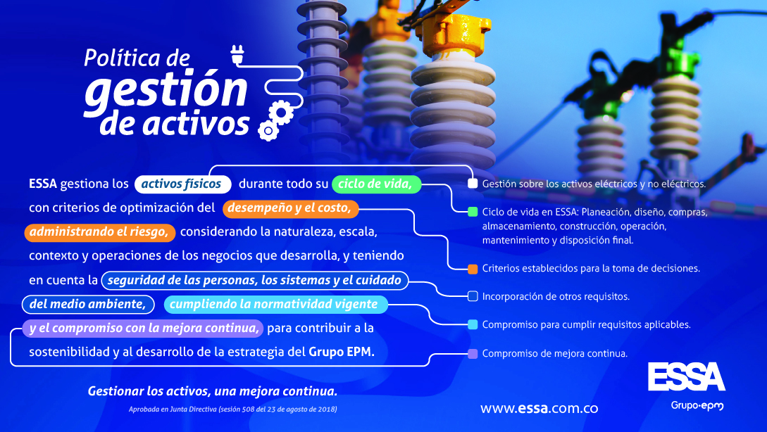 Imagen de infografia de la politica de gestión de activos de ESSA Imagen de infografia de la politica de gestión de activos de ESSA